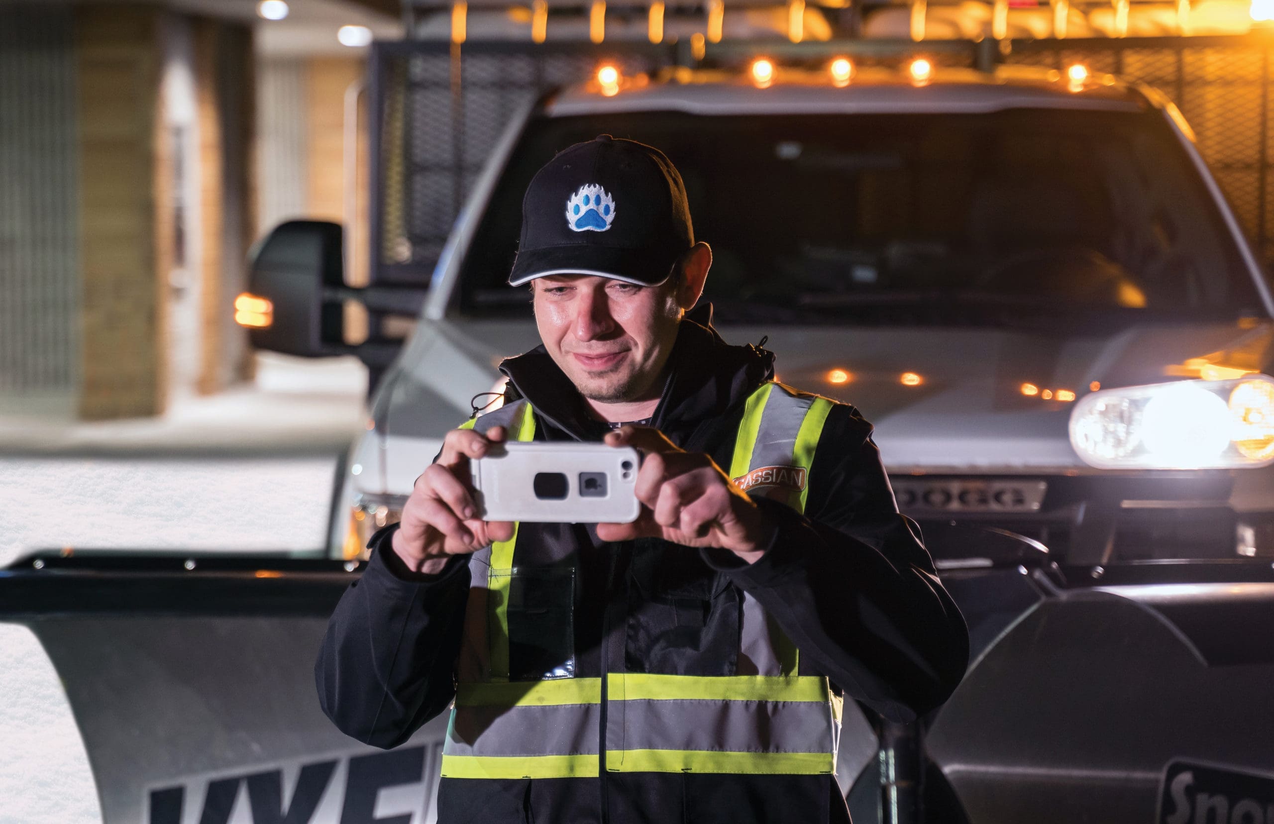 YETI driver taking a photo